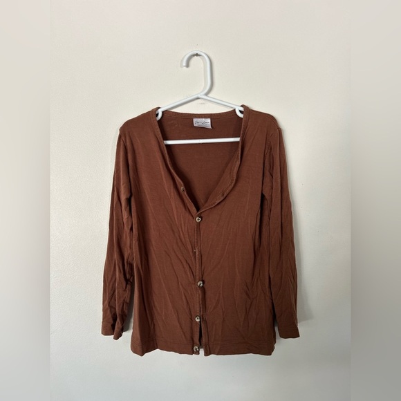 Jax & Lennon Brown Button-Up Bamboo Cardigan 5/6Y - Picture 1 of 7